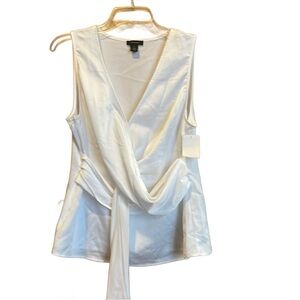 Halogen white sleeveless blouse size medium